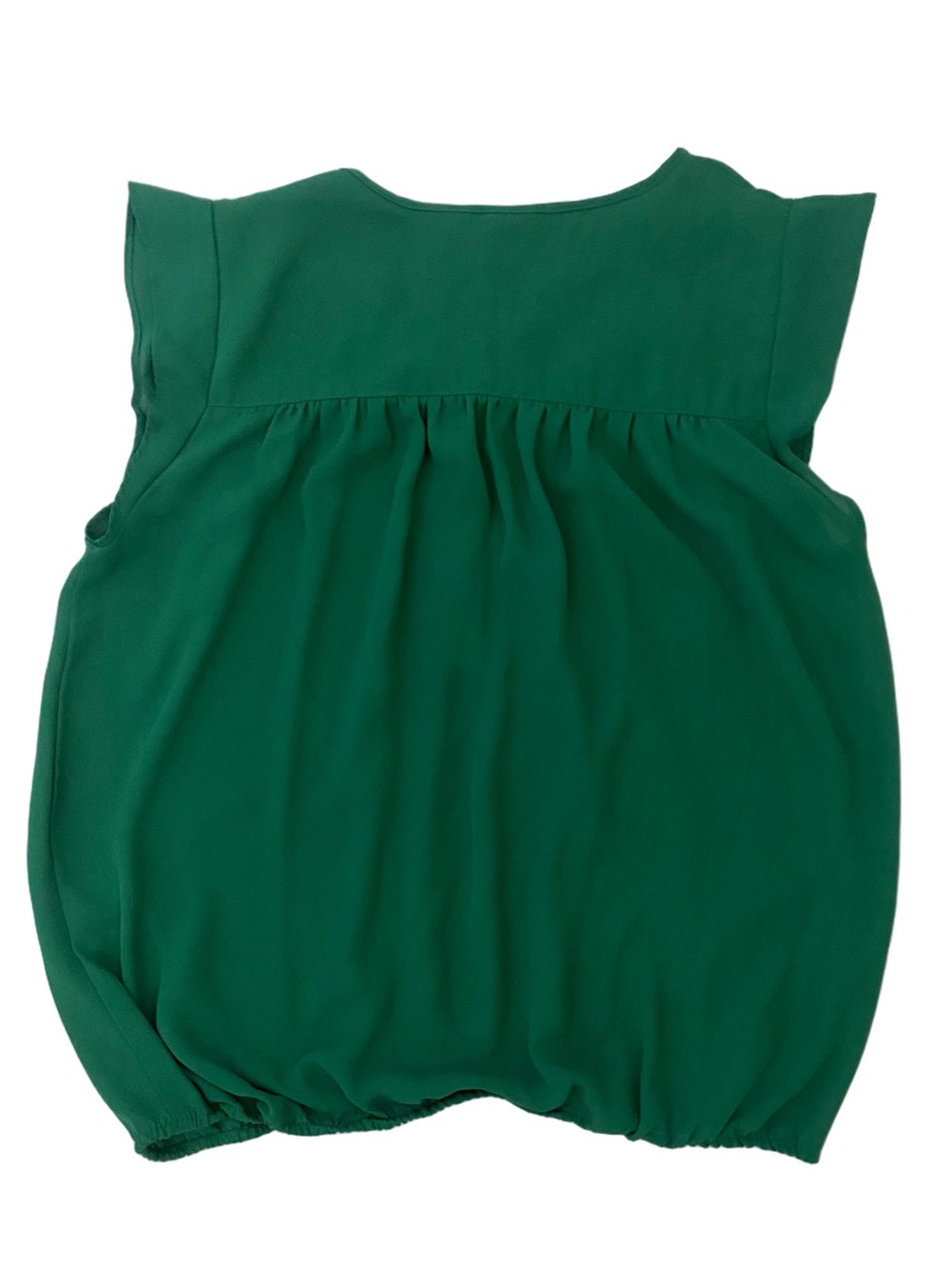 New York & Company Deep Green Cap-Sleeve Button-Front Blouse in Size S - Picture 2 of 7